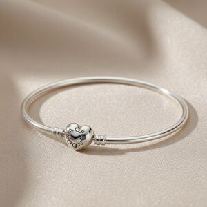 Pandora Silver Heart Charm Bracelet